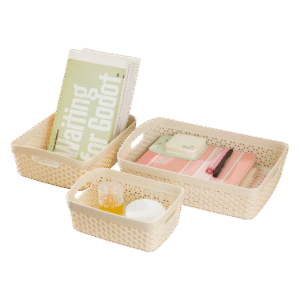 سبد نظم دهنده مستطیل طرح حصیری پالرمو برند اکسون (سایز 1 مینی)