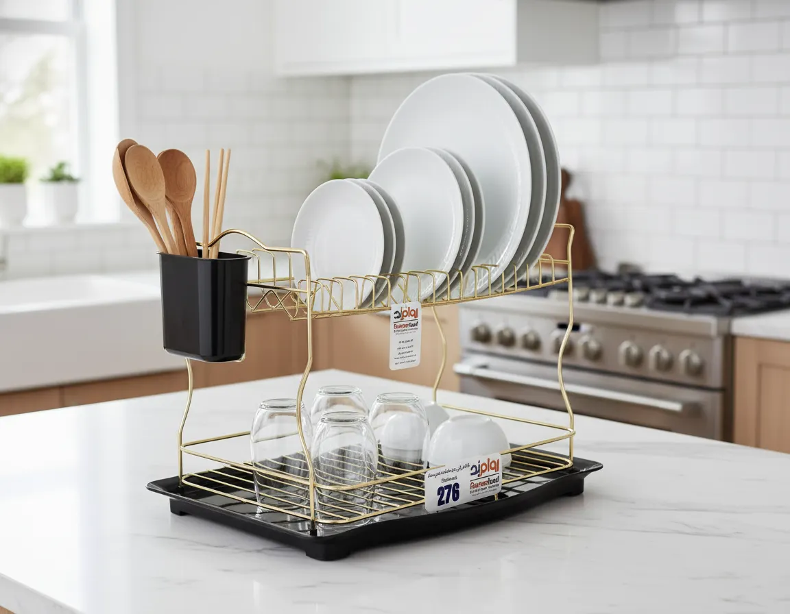 342432 جاظرفی متوسط دو طبقه 276 آبکاری طلایی روامبد - Image 1