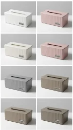 bazen graphic tissue box grey mocha crepe